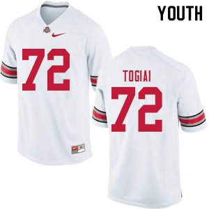 Youth Ohio State Buckeyes #72 Tommy Togiai White Nike NCAA College Football Jersey April HNA3644LZ